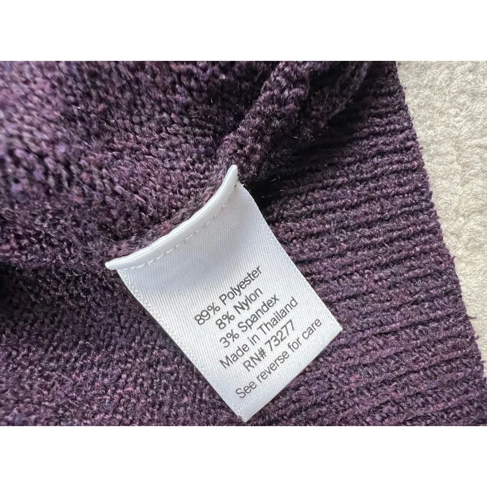 Sonoma Sweater Women Medium Purple Pullover Crewneck Raglan Sleeve Textured Knit